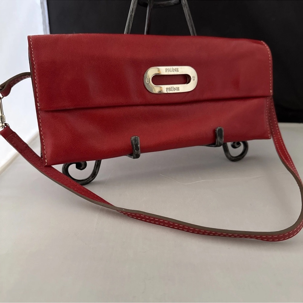 Red PRÜNE Leather Clutch